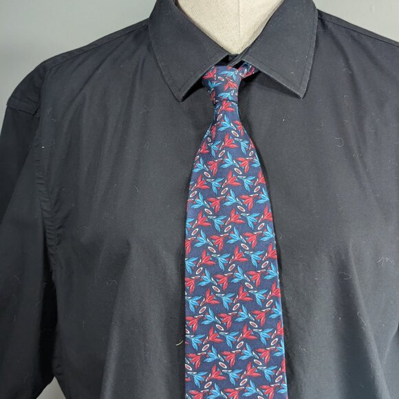 Christian Dior Monsieur Necktie, All silk Blue red pattern neck tie - Picture 10 of 11
